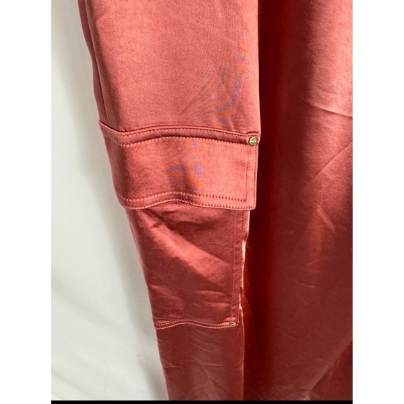 Michael Kors Dusty Rose Cargo Pants Wide Leg Satin Casual Size L - Picture 6 of 7